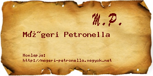 Mágeri Petronella névjegykártya